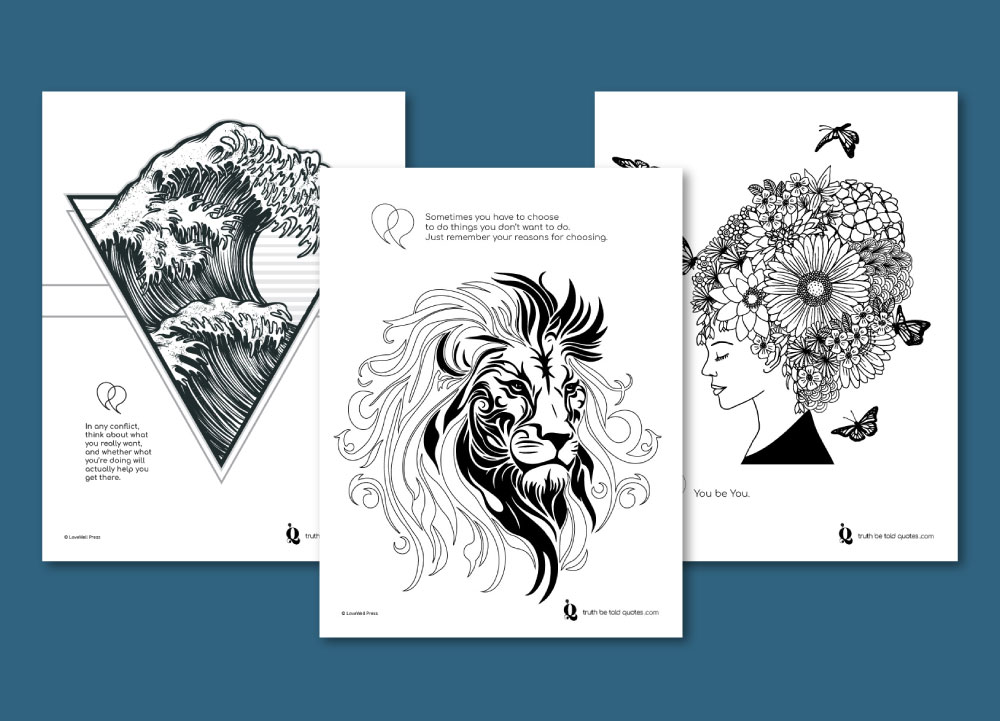 New 2023 collection of printable mindfulness coloring pages with quotes for teen welness