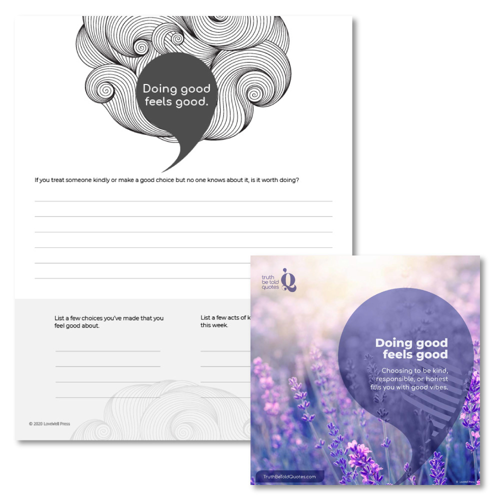 High school writing prompt- Good choices and Kindness