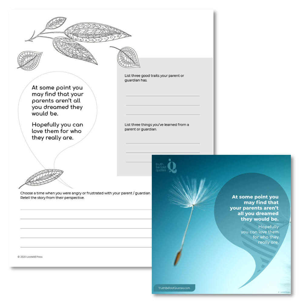 high school writing prompt on Healthy Family relationships