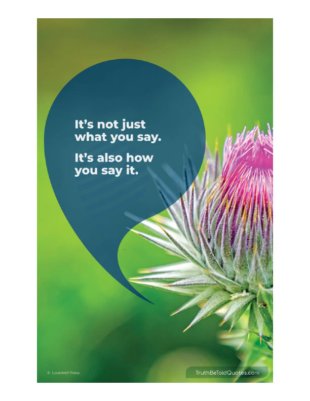 Free printable poster for high school social emotional learning bulletin boards with quote about speaking with kindess