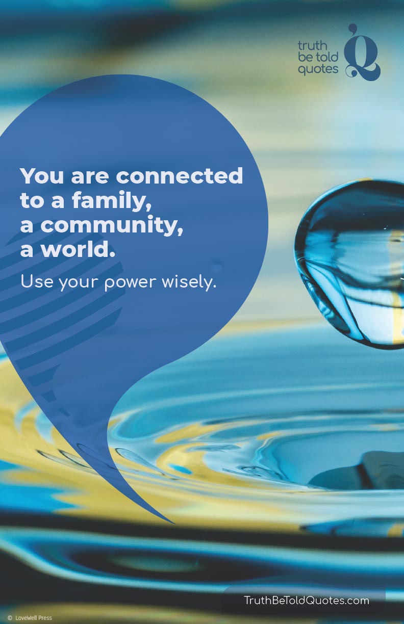 Free poster with quote about responsibility and connection for teen SEL